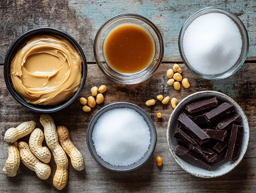 Ingredients used to make Butterfinger filling.