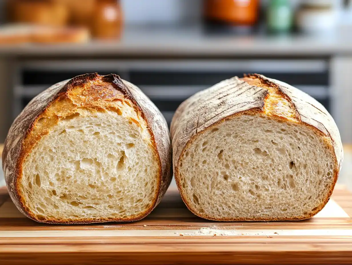 Modern sourdough bread and yeast comparison