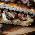 A classic Philly cheesesteak sandwich on the perfect roll.